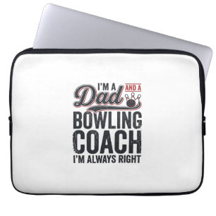 Vintage-Shirt-Design: Dad Bowling Coach hat immer Laptopschutzhülle