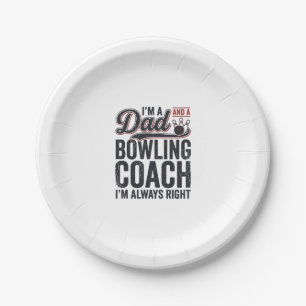 Vintage-Shirt-Design: Dad Bowling Coach hat immer  Pappteller