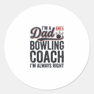 Vintage-Shirt-Design: Dad Bowling Coach hat immer Runder Aufkleber