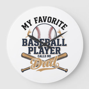 Vintage-Shirt-Design Lieblingsplayer Baseball-Vate Große Wanduhr