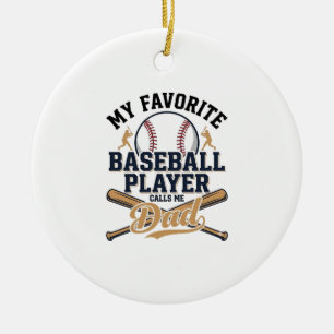 Vintage-Shirt-Design Lieblingsplayer Baseball-Vate Keramik Ornament