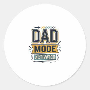 Vintage-Shirt-Design mit Gravur 'Dad Mode aktivier Runder Aufkleber