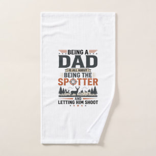 Vintage-Shirt-Design mit Jagdvater- Spotter- Motiv Handtuch