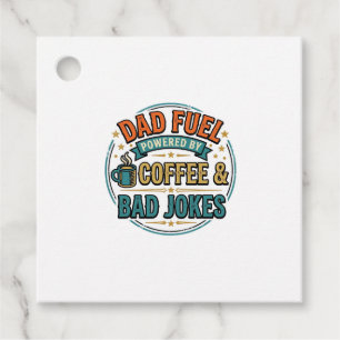 Vintage-Shirt-Design mit Papa-Treibstoff Kaffee un Geschenkanhänger