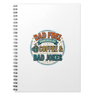 Vintage-Shirt-Design mit Papa-Treibstoff Kaffee un Notizblock