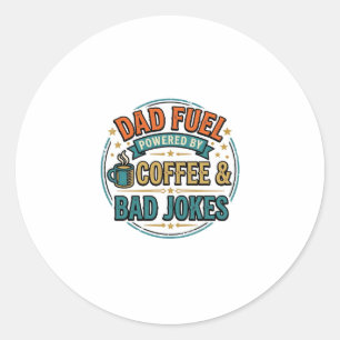 Vintage-Shirt-Design mit Papa-Treibstoff Kaffee un Runder Aufkleber