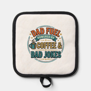 Vintage-Shirt-Design mit Papa-Treibstoff Kaffee un Topflappen