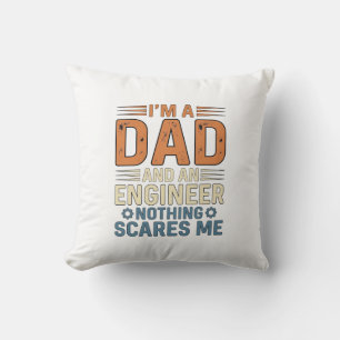 Vintage-Shirt-Design Papa Ingenieur Nichts Schreck Kissen