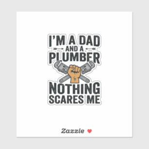 Vintage-Shirt-Design Papa Klempner Nichts schreckt Aufkleber