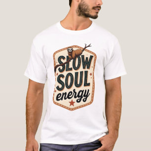 Vintage-Shirt mit Faultier-Zitat, Grafik für ruhig T-Shirt