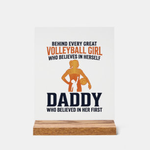 Vintage-Shirt mit Gravur für Volleyball-Mädchen-Va Acrylschild