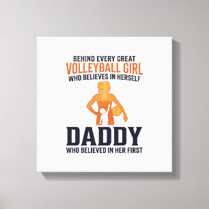 Vintage-Shirt mit Gravur für Volleyball-Mädchen-Va Leinwanddruck