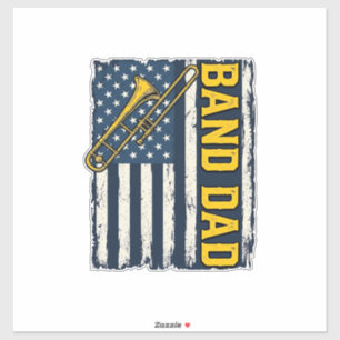 Vintage-Shirt mit Posaune und amerikanischer Flagg Aufkleber