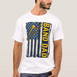 Vintage-Shirt mit Posaune und amerikanischer Flagg T-Shirt
