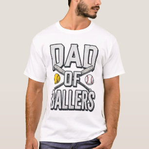 Vintage-Shirt Papa der Ballerinas Softball und Bas T-Shirt