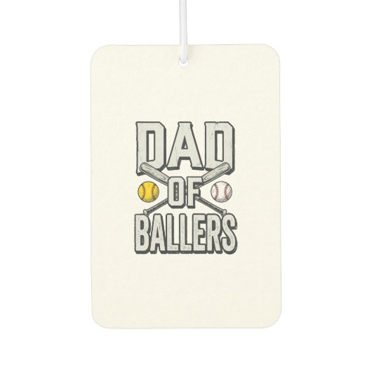 Vintage-Shirt Papa der Ballspieler Softball und Ba Autolufterfrischer (Vorderseite)