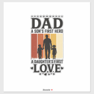 Vintage-Shirt Vater Sohn Erster Held Tochter Erste Aufkleber