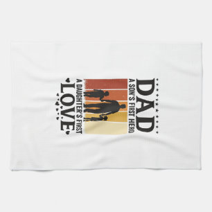 Vintage-Shirt Vater Sohn Erster Held Tochter Erste Geschirrtuch