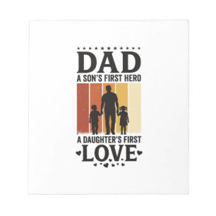 Vintage-Shirt Vater Sohn Erster Held Tochter Erste Notizblock