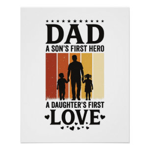 Vintage-Shirt Vater Sohn Erster Held Tochter Erste Poster