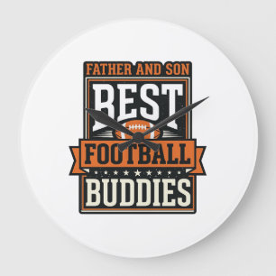 Vintage-Shirt Vater und Sohn Fußballfreunde Desi Große Wanduhr
