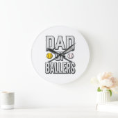 Vintage-Shirt: Vater von Ballers Softball und Base Große Wanduhr (Zuhause)