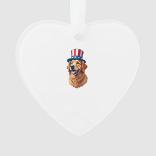 Vintage-Shirt zum vierten Juli Golden Retriever Ornament