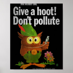 Vintage-Shirts von Sven & Angus Woodsy Owl Give Poster