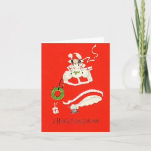 Vintage Shopping Lady Weihnachtskarte Karte