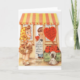Vintage-Shopping-Valentinstagskarte Feiertagskarte