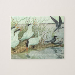 Vintage Shorebirds in Marsh von Louis Futes Puzzle