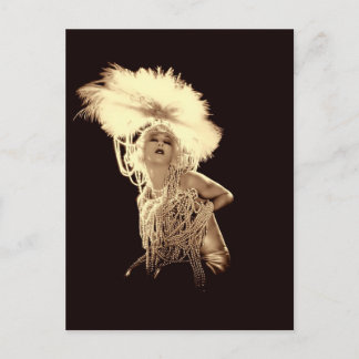 Vintage-Showgirl Postkarte