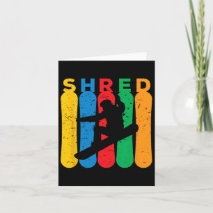 Vintage Shred Snowboarden Snowboarder Karte