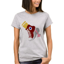 Vintage-Shuh-T-Shirt-Design im Stil der 80er Jahre