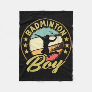 Vintage-Shuttle-Design für Badminton-Spieler, Badm Fleecedecke