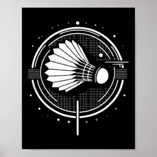Vintage-Shuttle-Design Minimalist Badminton-Spiele Poster