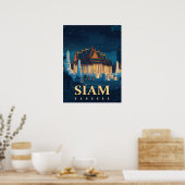 Vintage Siam Bangkok-Tempel Poster (Küche)