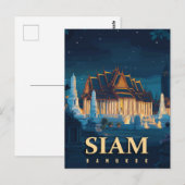 Vintage Siam Bangkok-Tempel Postkarte (Vorne/Hinten)