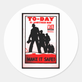 Vintage Sicherheit am Arbeitsplatz Runder Aufkleber