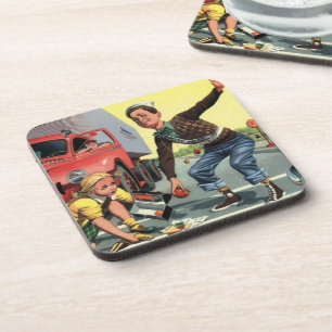 Vintage Sicherheitspatrouille Getränkeuntersetzer