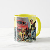 Vintage Sicherheitspatrouille Tasse (VorderseiteRechts)