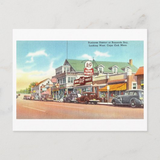 Vintage Sicht auf Buzzards Bay in Cape Cod Postkarte (Vorderseite)