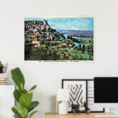 Vintage Sicht auf Castelnaud-la-Chapelle, Frankrei Poster (Heimbüro)