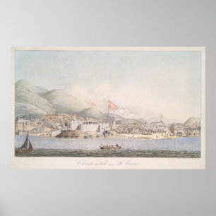 Vintage Sicht auf Christiansted St Croix (1839) Poster