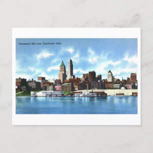 Vintage Sicht auf Cincinnati, Ohio, Skyline Postkarte