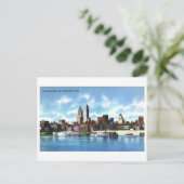 Vintage Sicht auf Cincinnati, Ohio, Skyline Postkarte (Stehend Vorderseite)