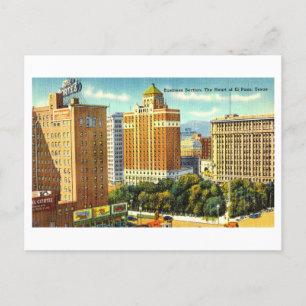 Vintage Sicht auf El Paso, Texas, Postkarte