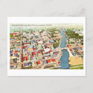 Vintage Sicht auf Fort Lauderdale, Florida, Postkarte
