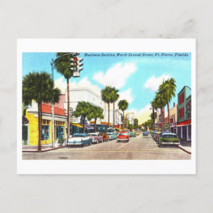 Vintage Sicht auf Fort Pierce, Florida, Postkarte