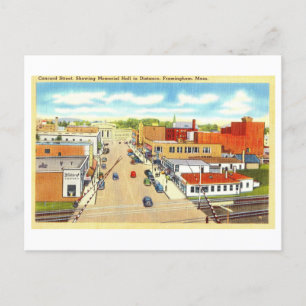 Vintage Sicht auf Framingham, Mass, Postkarte